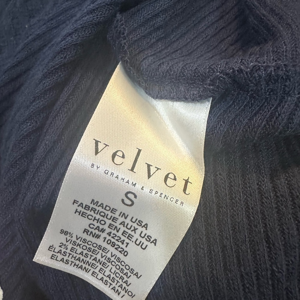Velvet Graham Spencer Blue Waffle Knit Cardigan Small - Picture 6 of 7